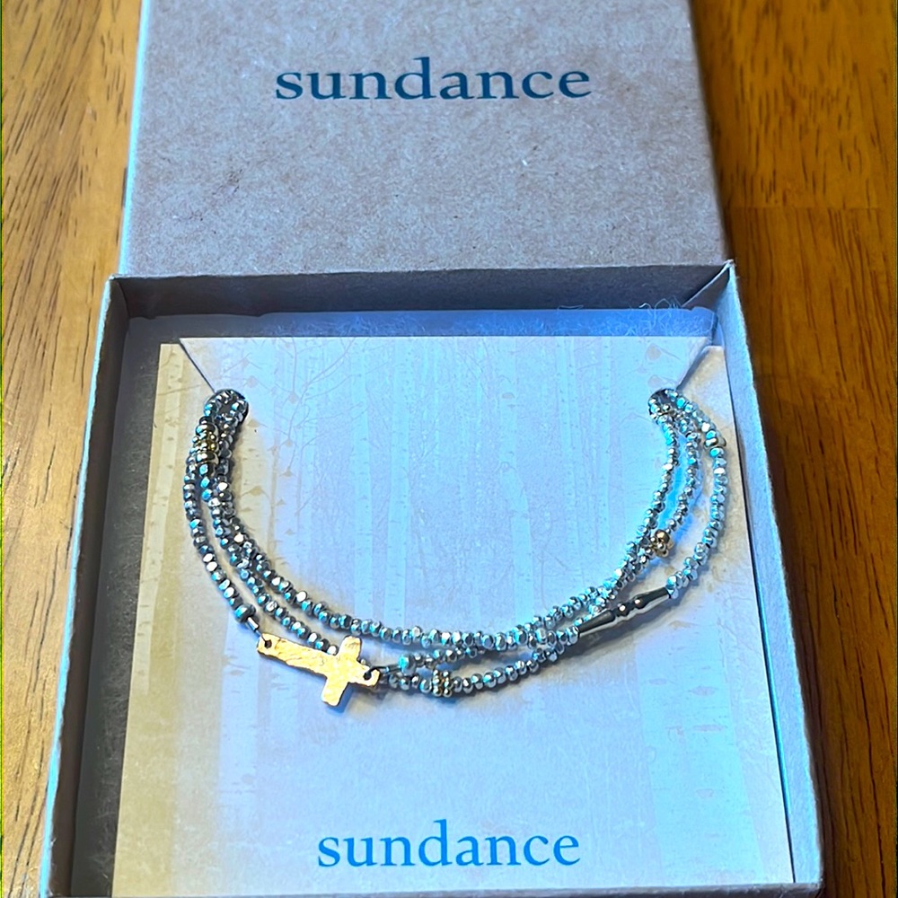 Sundance Mixed Media Cross Bracelet 14kt Read Description Gold New Never Worn
